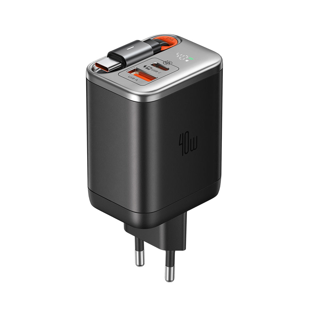 Mcdodo 40W 1C+1A Digital Display GaN Charger Built-in 65cm retractable USB-C Cable