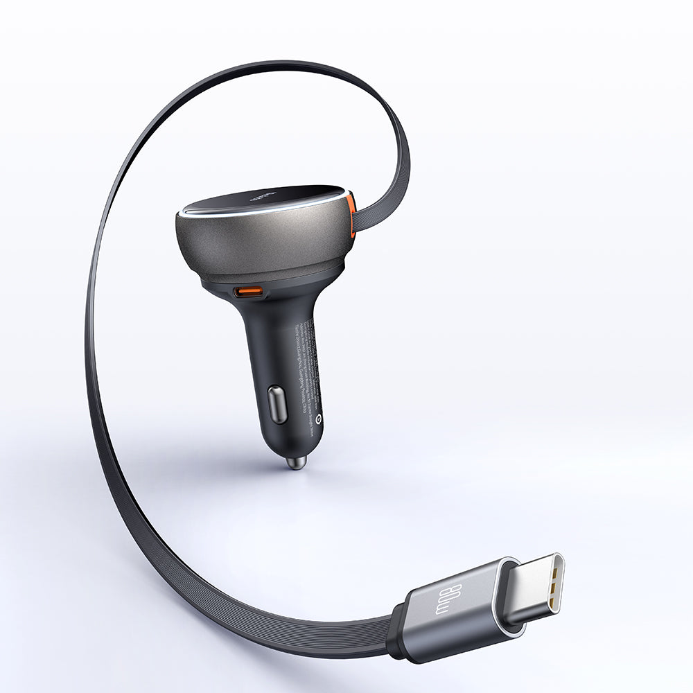 Mcdodo 80W Car Charger Built-in 80cm Retractable Cable