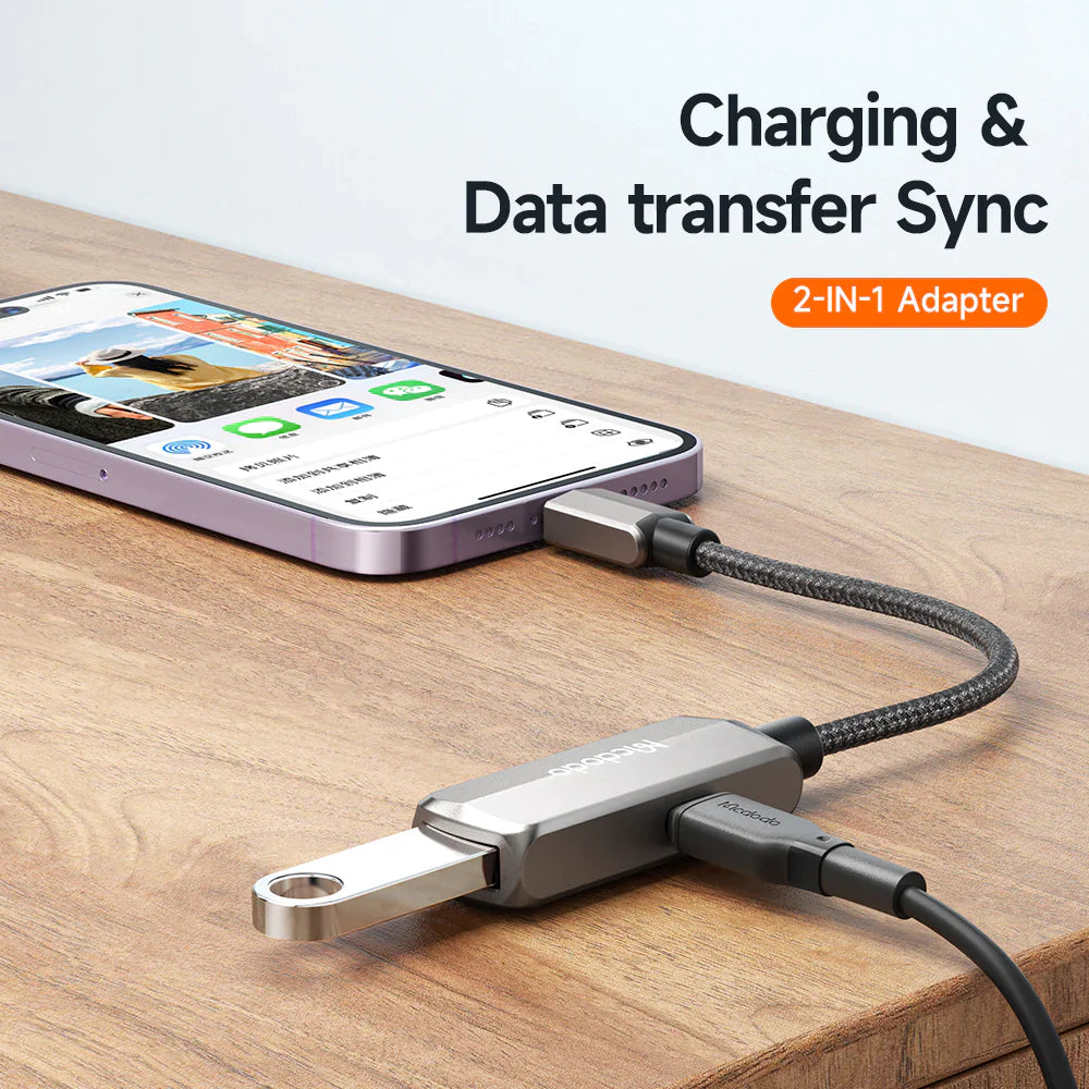 Mcdodo 2 in 1 OTG USB3.0 to Lightning Convertor (OTG+ Lightning)