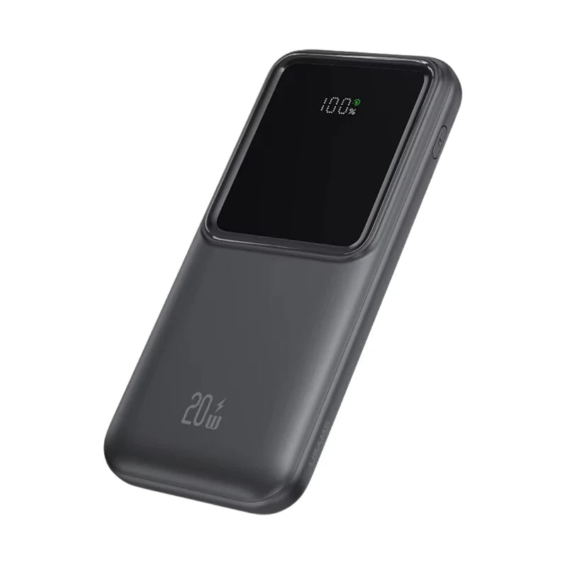 USAMS PD20W+QC3.0 Dual-port Fast Charging Digital Display Power Bank with Cables 10000mAh