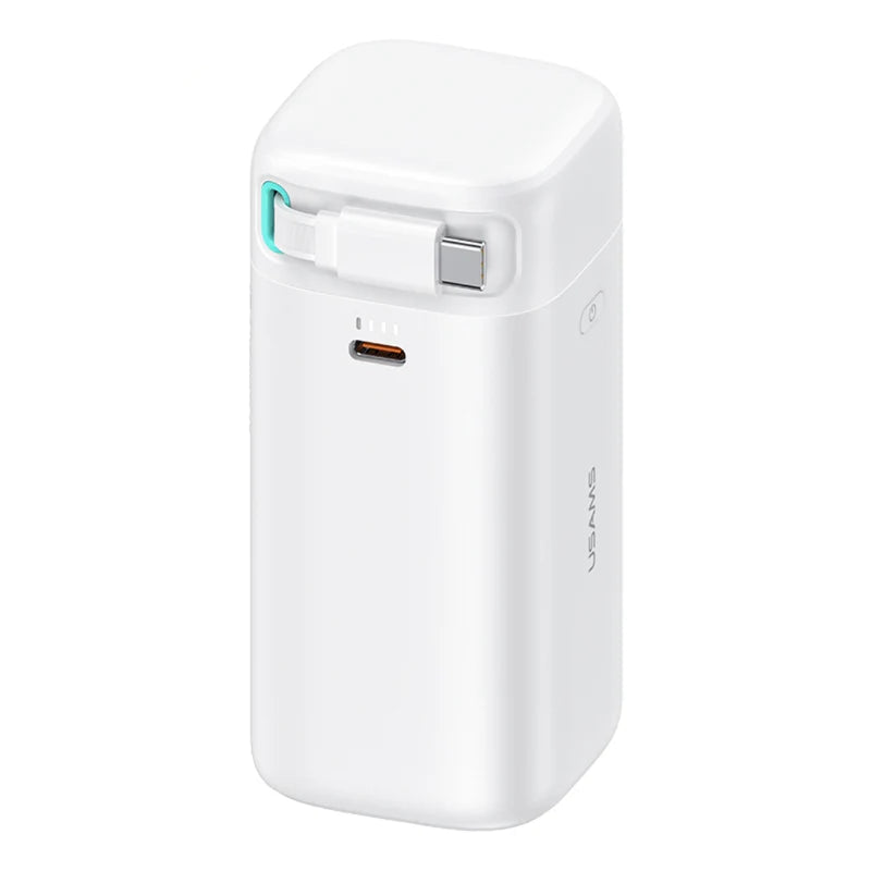 USAMS  PD45W Dual Output Fast Charging Power Bank With Type-C Magnetic Retractable Cable ModuleXMF Series 18000mAh