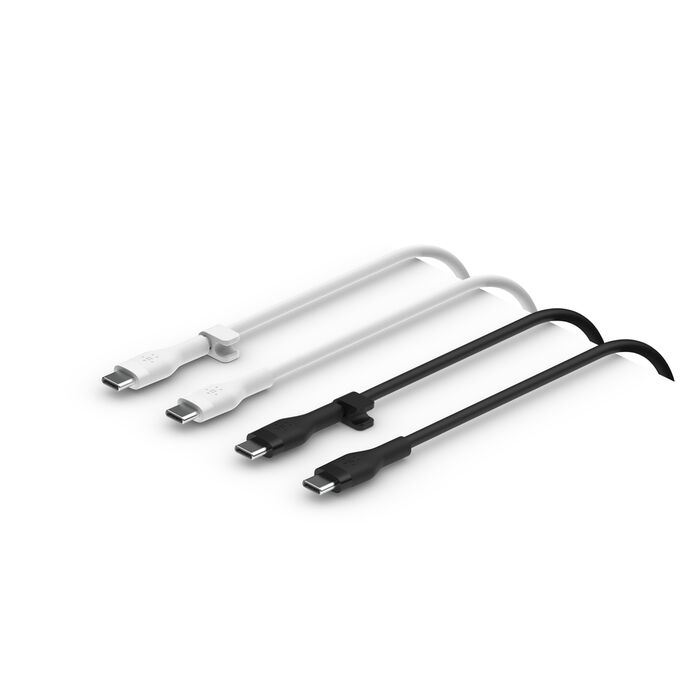 Belkin BoostCharge Flex Silicone USB-C to USB-C 2.0, (1M, Black & White, 2pack) - PhoneBuzz