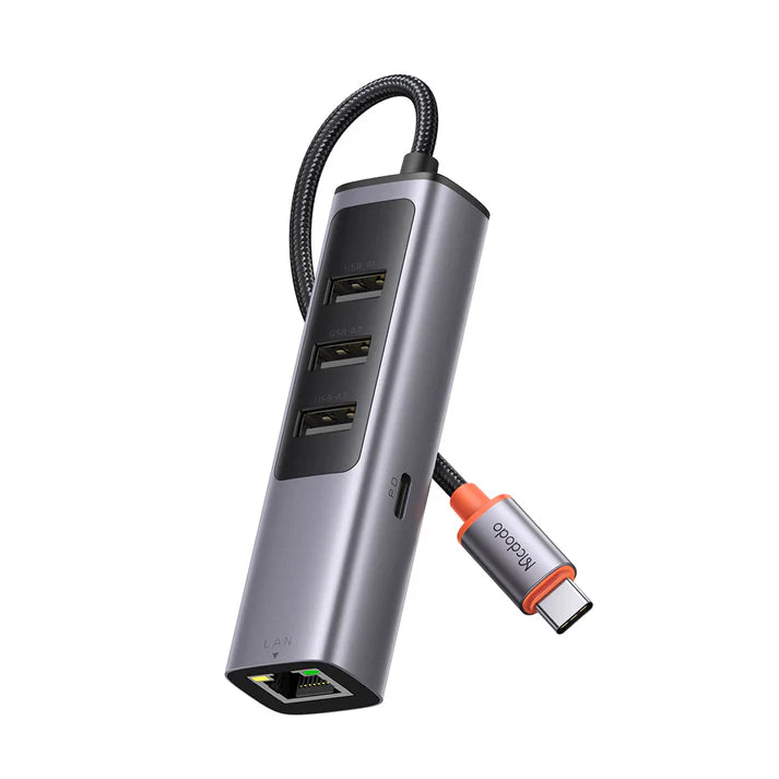 Mcdodo 5 in 1 100W PD Type C Port + 3 Port USB Hub + LAN Port USB Hub