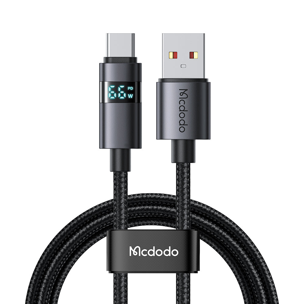 Mcdodo Horizontal LED Display 6A USB-A to USB-C Data Cable