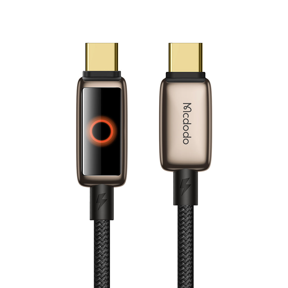 Mcdodo Auto Power Off 100W USB-C to USB-C with Breathing Light LED Display Data Cable