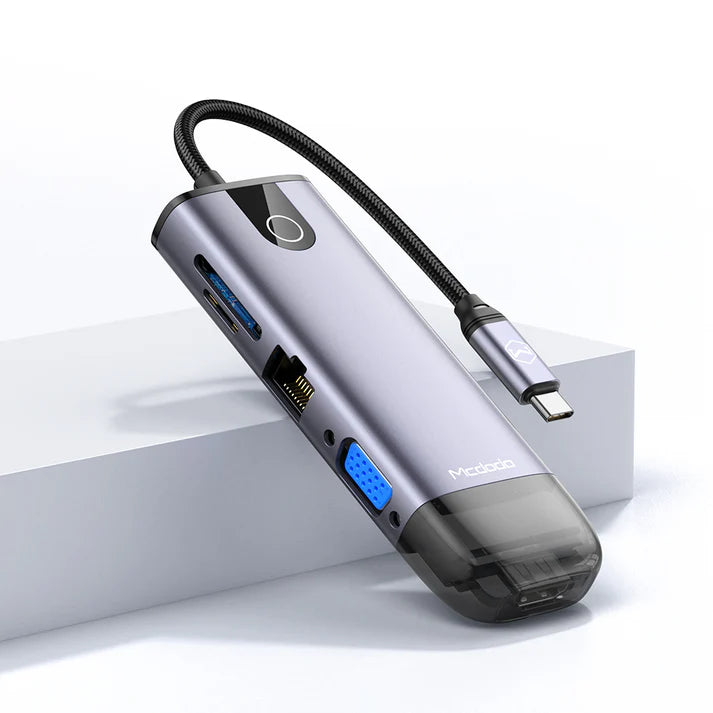 Mcdodo 10 in 1 HUB HDMI USB-A 2.0*2 USB-A 3.0*2 VGA USB-C (PD 100W) Gigabit LAN SD/TF Card