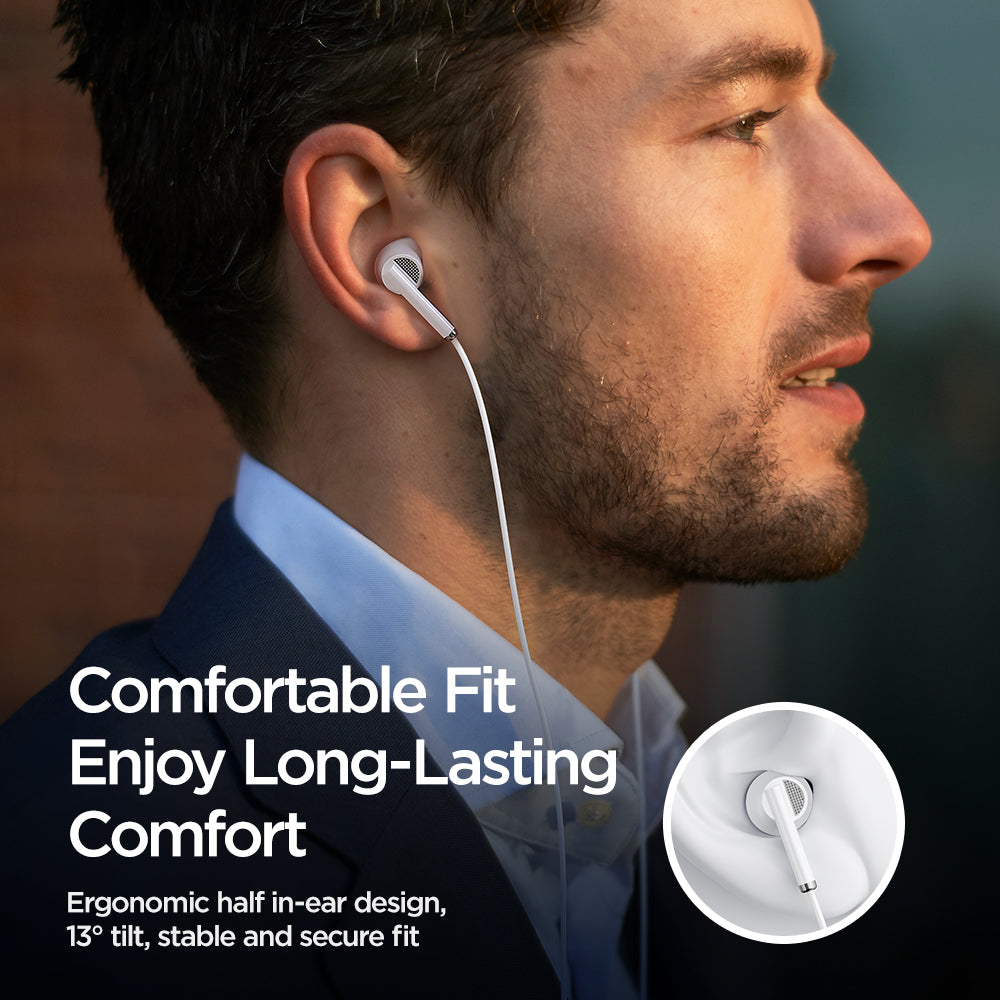JoyRoom JR-EW07 Wired Series Half In-Ear Wired Earphones - PhoneBuzz
