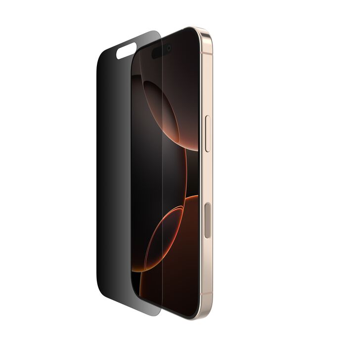 Belkin ScreenForce InvisiGlass Privacy Treated Screen Protector for iPhone 16 Pro - PhoneBuzz