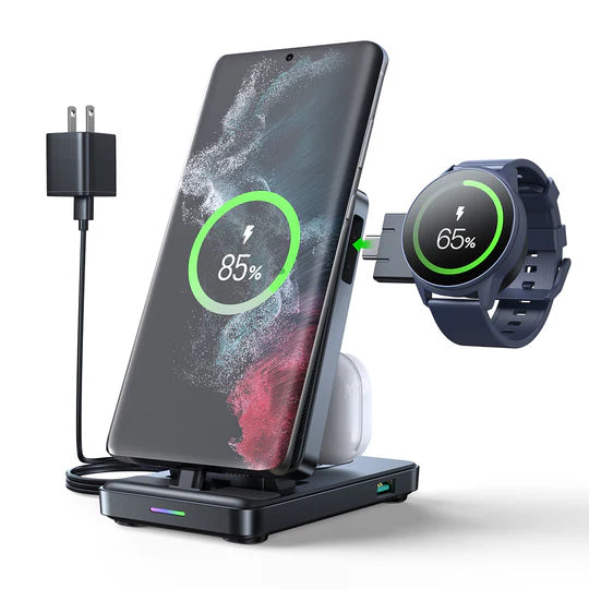 JoyRoom JR-WQS01/JR-WQS02 4 in 1 Magnetic Charging Station for phone for watch for earphone Type-C/Lightning