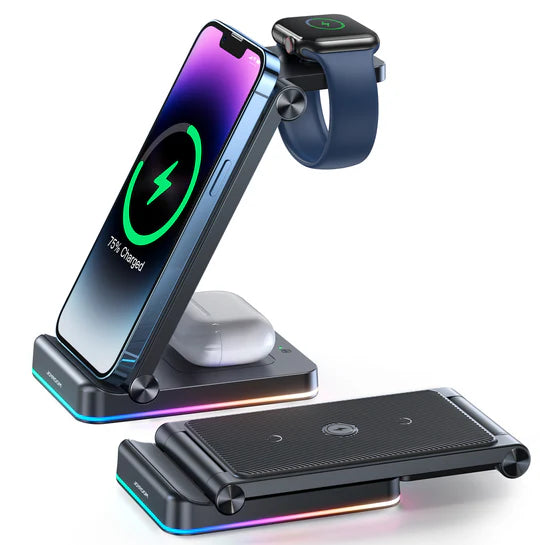 JoyRoom JR-WQN01 15W 3-in-1 Foldable Wireless Charging Station