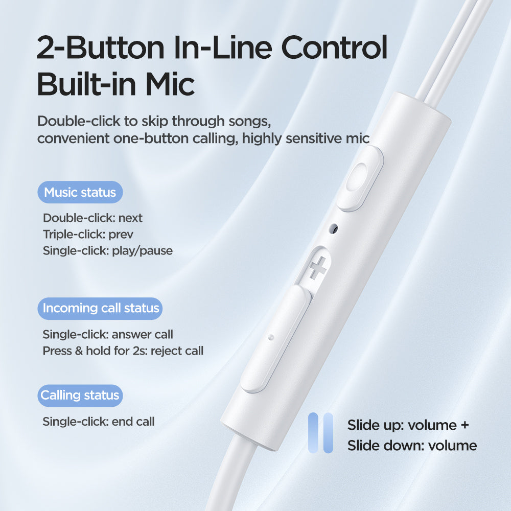 JoyRoom JR-EW07 Wired Series Half In-Ear Wired Earphones - PhoneBuzz