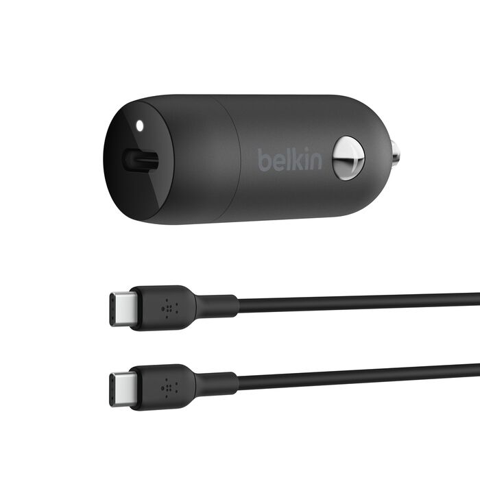 Belkin BoostCharge USB-C PD Car Charger 30W + 1M USB-C to USBC Cable - PhoneBuzz
