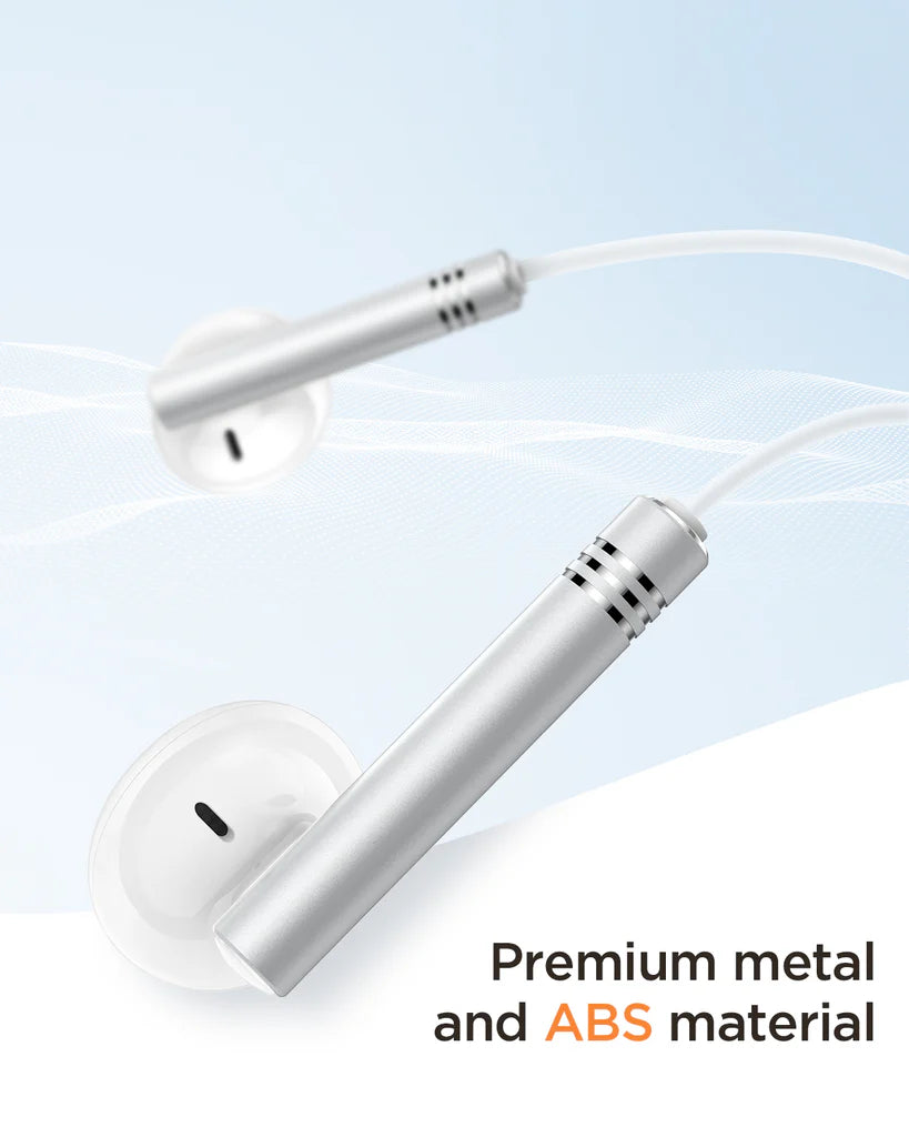 JoyRoom JR-EW06 Wired Series Half In-Ear Metal Wired Earphones - PhoneBuzz
