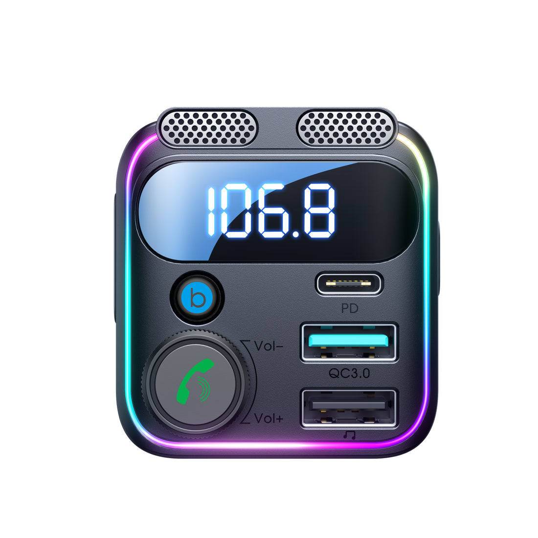 JoyRoom JR-CCB01 48W Dual-Mic Car Wireless FM Transmitter
