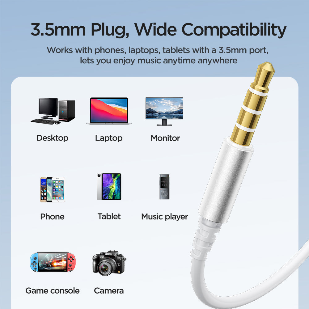 JoyRoom JR-EW07 Wired Series Half In-Ear Wired Earphones - PhoneBuzz