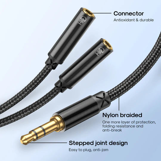 JoyRoom SY-A04 Headphone male to 2-female Y-splitter audio cable