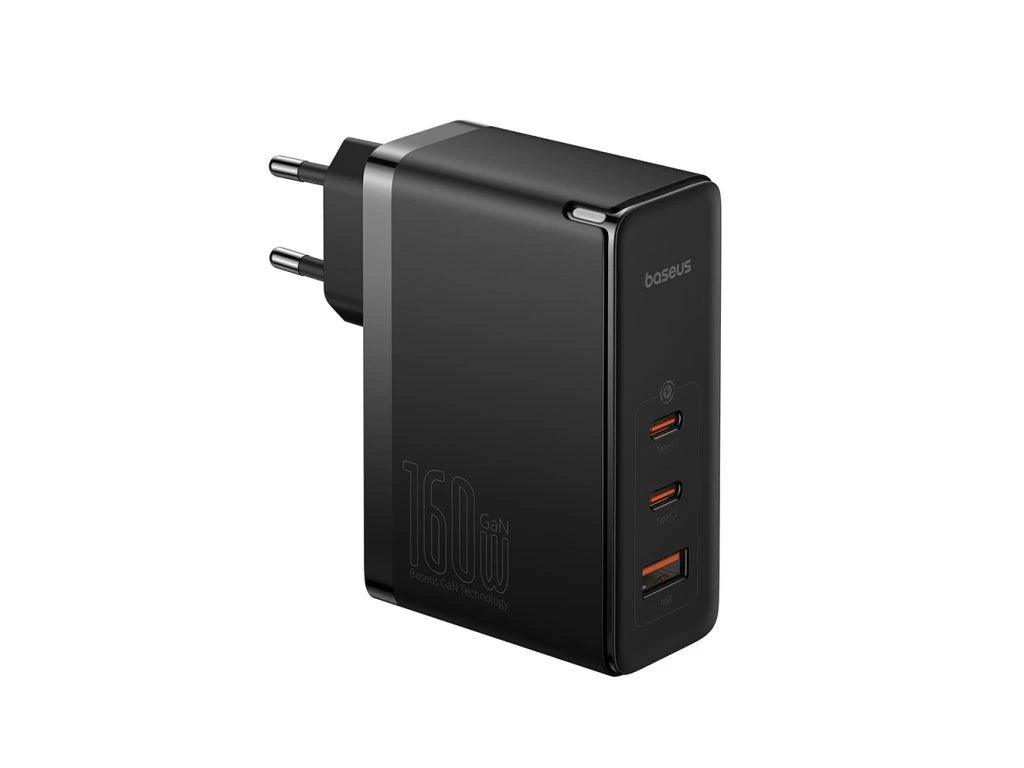 OS-Baseus GaN5 Pro Digital Fast Charger 2C+U 160W EU (With Superior Series Fast Charging Data Cable Type-C to Type-C 240W（48V/5A)