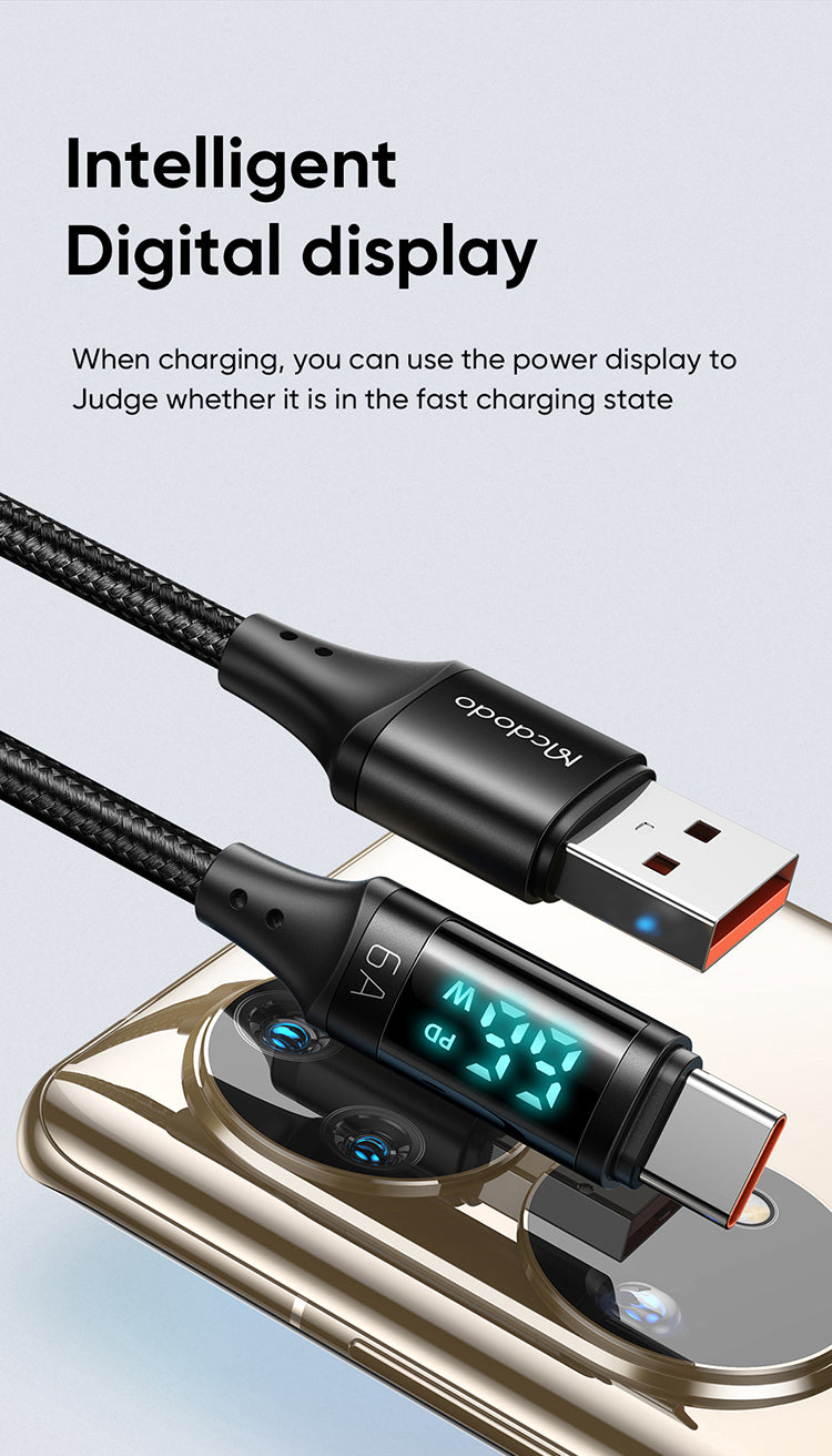 Mcdodo Digital Display Type-C 6A Data Cable