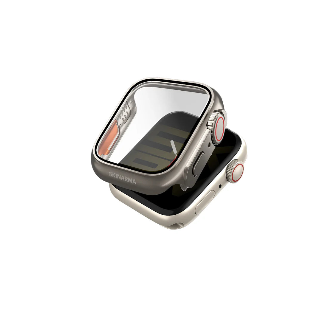 SKINARMA APPLE WATCH 9H GLASS AND DIGITAL CROWN SHIELD - GADO PRO 45 MM CASE