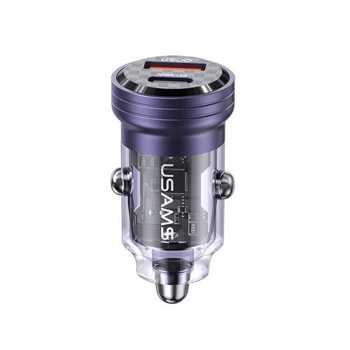 USAMS C35 45W Aluminum Alloy Transparent A+C Mini Car Charger