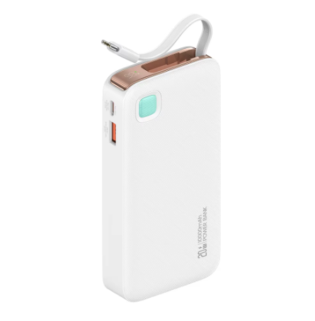 USAMS 20W Digital Display Fast Charging Power Bank With Type-C Retractable Cable 10000mAh - XY Series