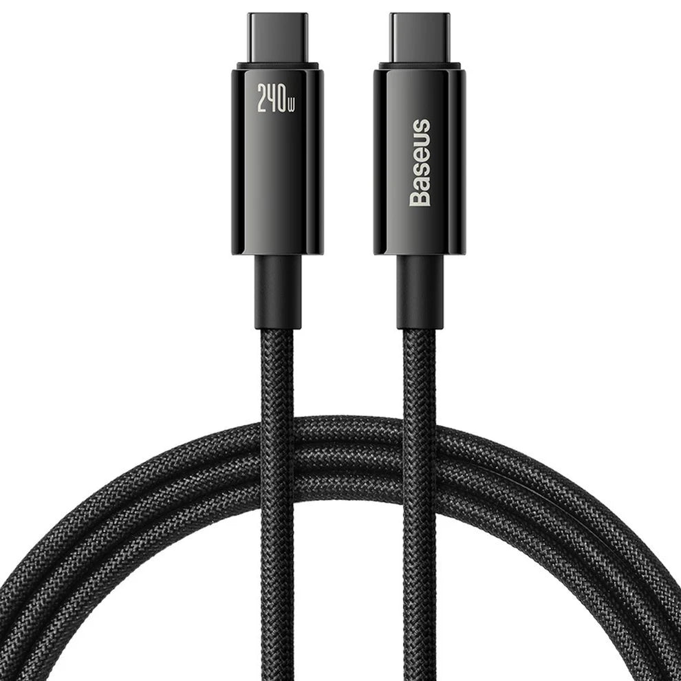 Baseus Tungsten Gold Fast Charging Data Cable Type-C to Type-C 240W Black