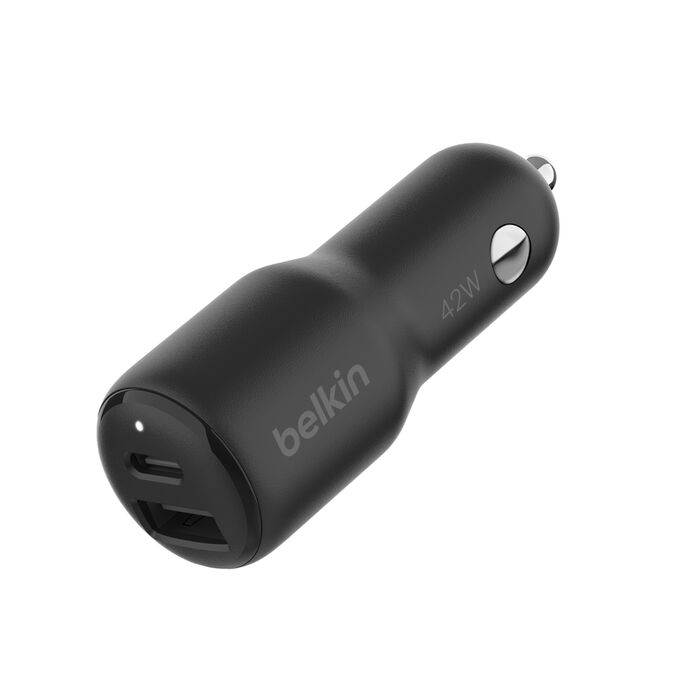 Belkin BoostCharge 42W Dual USB PD PPS Car Charger, 30W USB-C & 12W USB-A - PhoneBuzz