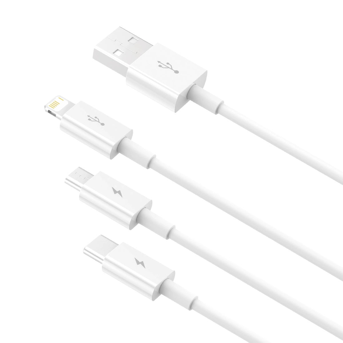 Baseus Superior Series Fast Charging Data Cable USB to M+L+C 3.5A 1m Stellar White
