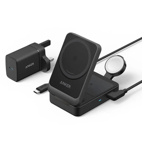 Anker MagGo 15W 3-in-1 Charging Station Qi2 Certified Wireless Charger - PhoneBuzz